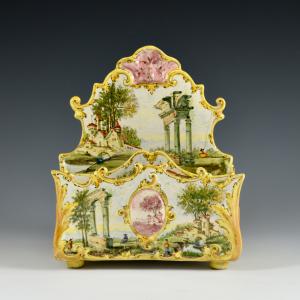 Porta-cartas com decoração de paisagens - Manufatura Minghetti, final do séc. XIX